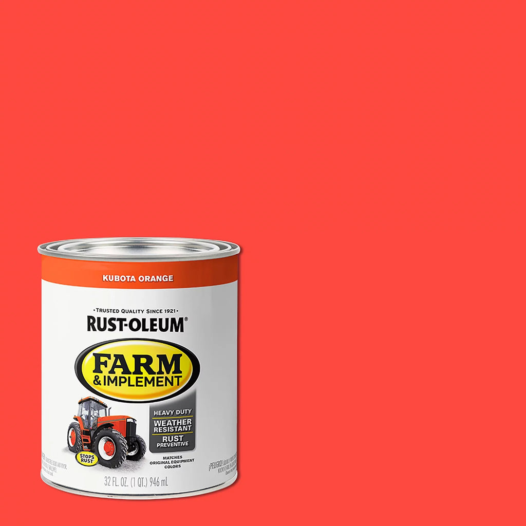 Implement Paint- Farm Quart, Orange, Gloss Specialty and Kubota 2 Rust-Oleum Pack