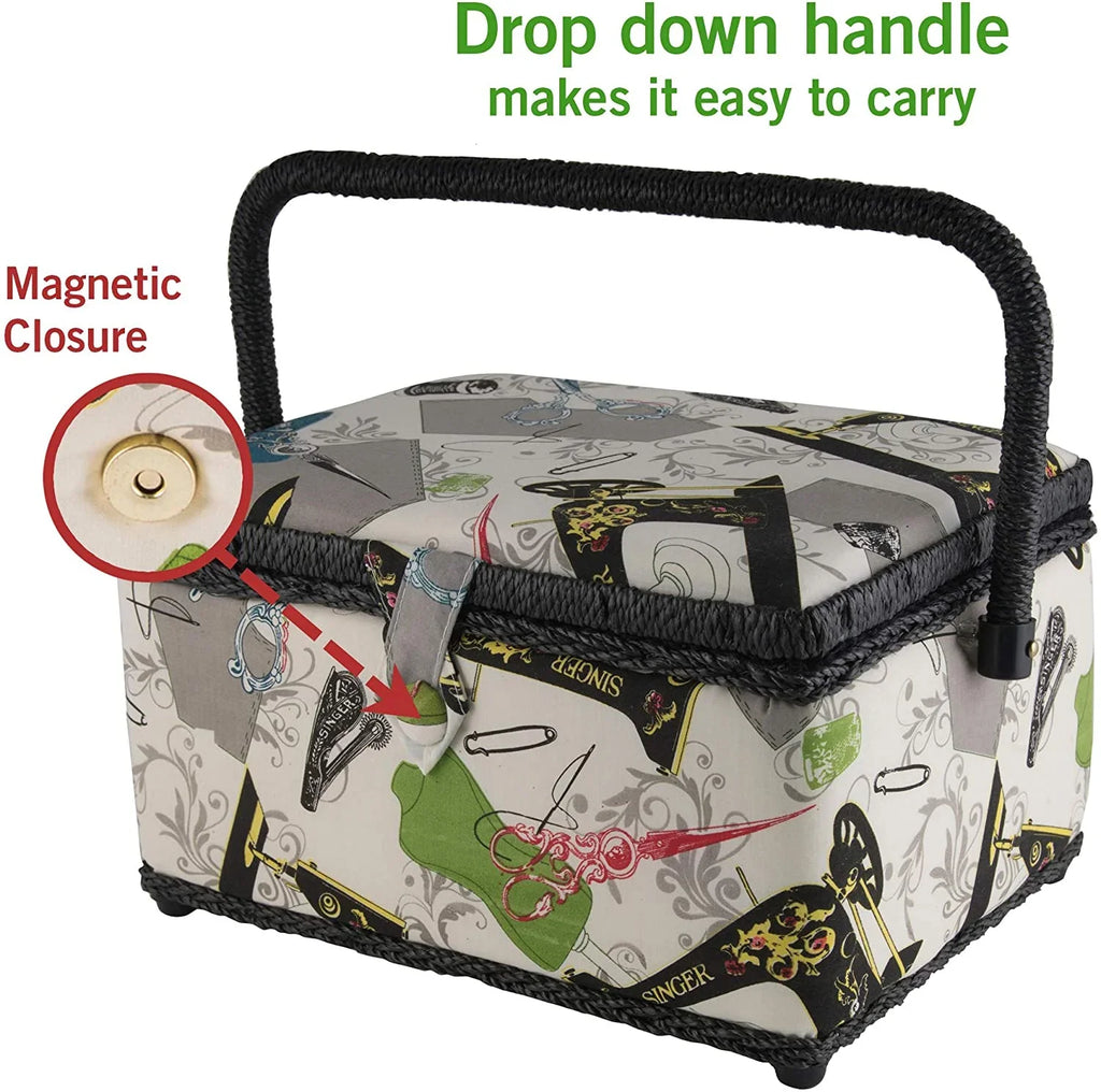 Print, SINGER Vintage Kit, Pieces QuiltPro 127 Basket Sewing