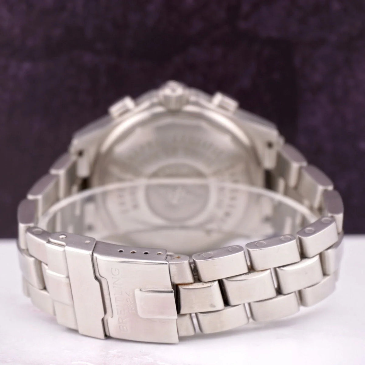 44mm BREITLING White Watch B-2 Dial Steel Chronograph Automatic A42362 Men's