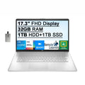 Laptop 17.3" Xe SSD, Computer, Processor, RAM, Core FHD Intel 1TB HD 1TB Iris Backlit 32GB Audio, 250 32GB Graphics, Silver, Card i5-1155G7 Win11, HP IPS USB HD Intel Webcam, Keyboard, Nits HDD+ 2021