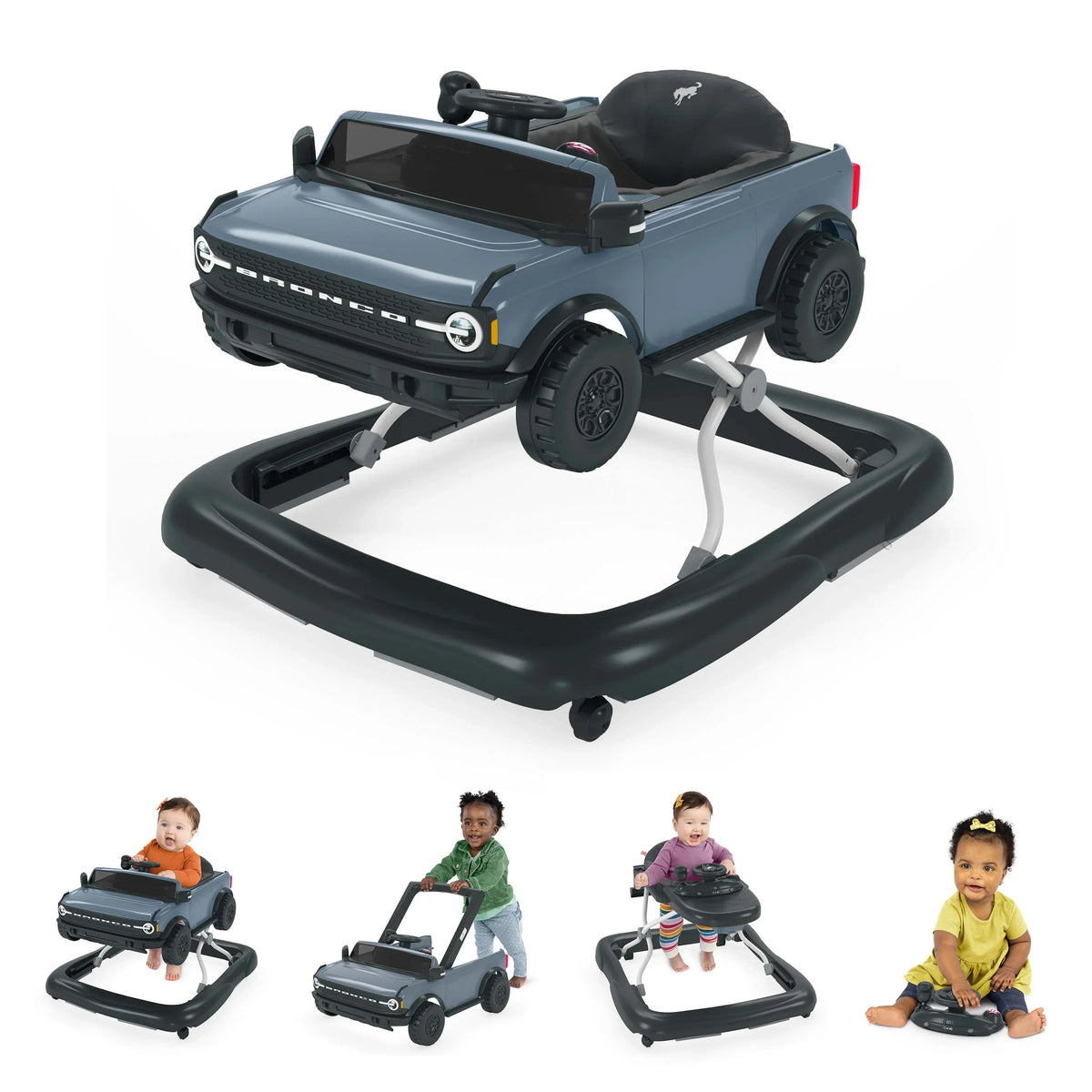 by Newborn Blue Play Bright 4-in-1 Baby to 4 Grey + Ways Activity with Unisex, Starts, Bronco Walker