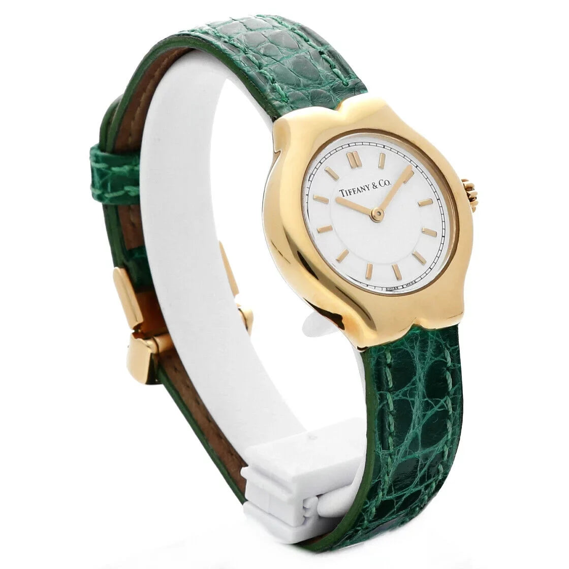 White Watch Leather Case Dial Tiffany&amp;Co Gold Yellow Ladies Tesoro L0130 18k