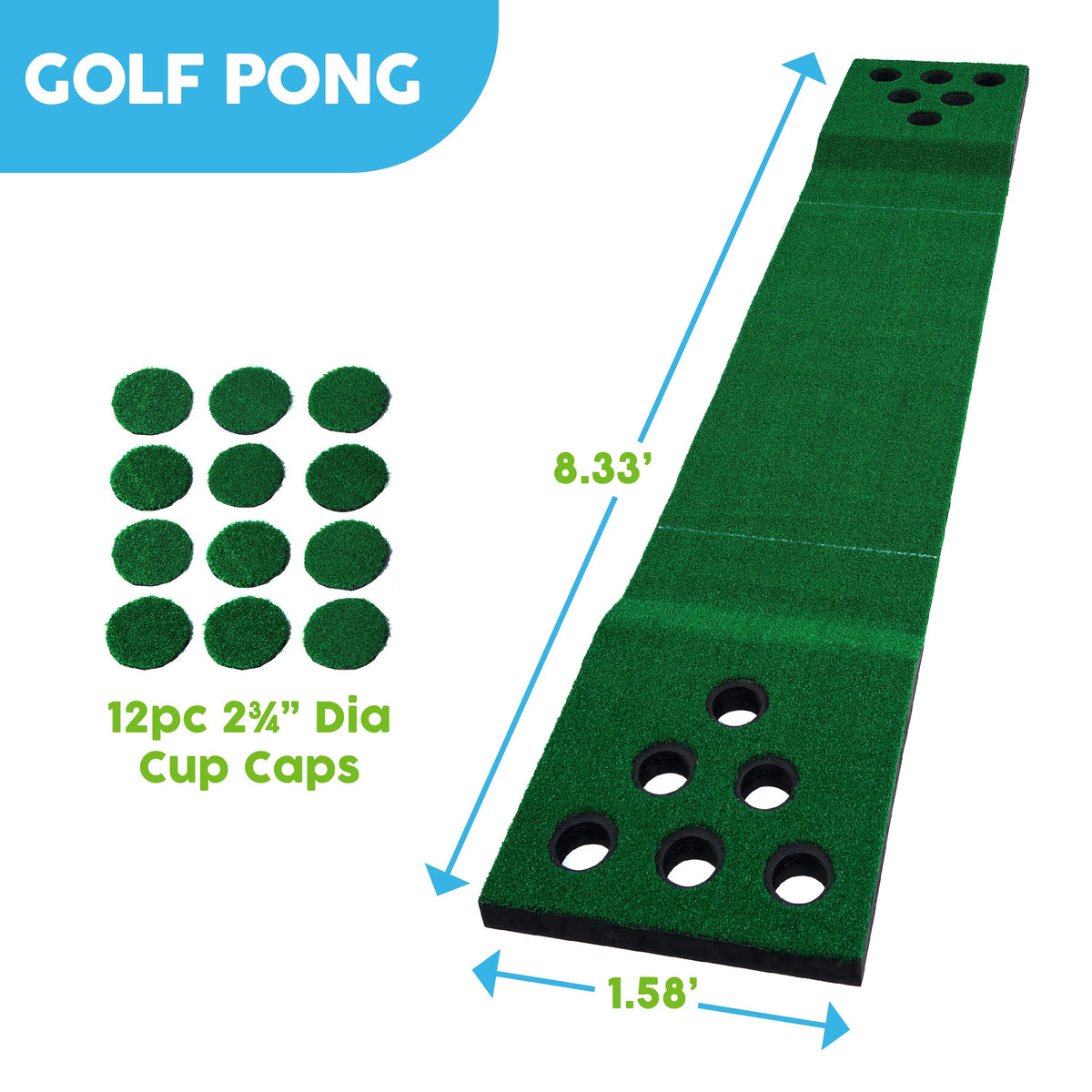 Big Lawn Sky Game Putting Mat Green Golf and Hitting
