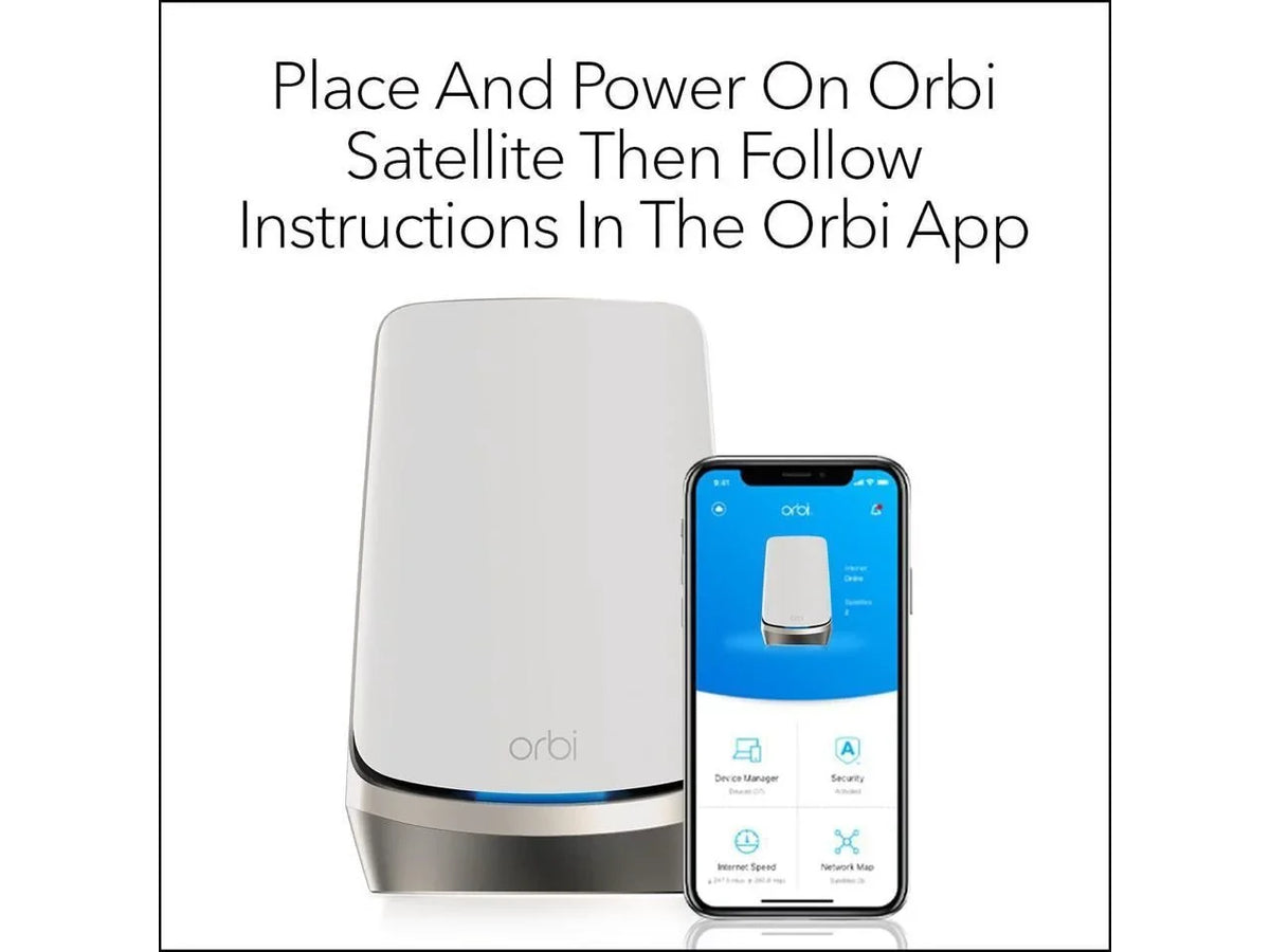 Mesh with WiFi Coverage RBKE963, sq. Add-on Works Orbi - (10.8Gbps) ft, 3,000 NETGEAR AXE11000 Satellite to RBRE960, (RBSE960) Up Adds Orbi RBKE962, 6E Quad-Band