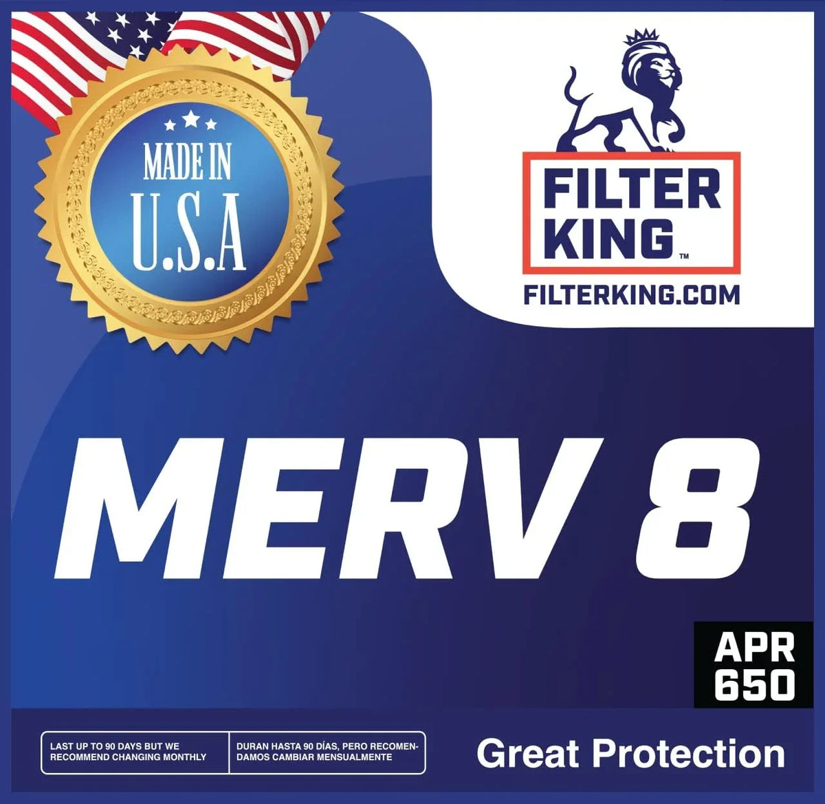 | dimension: Filter 7.5 | Filter Air 7.5x60.5x1a A/C x Pleated 8 | Furnace .75" Actual 4-PACK Filters MERV x MADE 60.5 IN HVAC | King USA