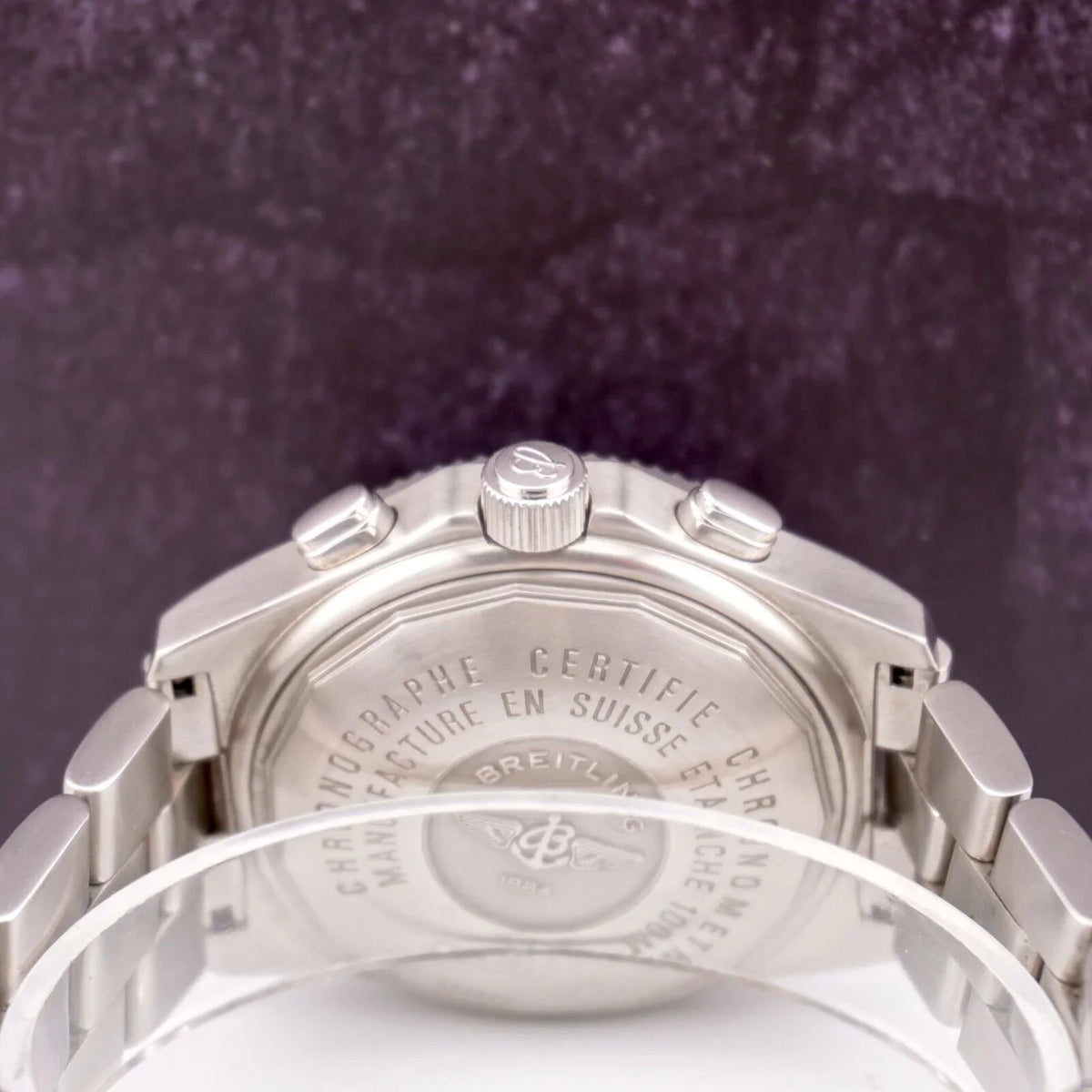 44mm BREITLING White Watch B-2 Dial Steel Chronograph Automatic A42362 Men's