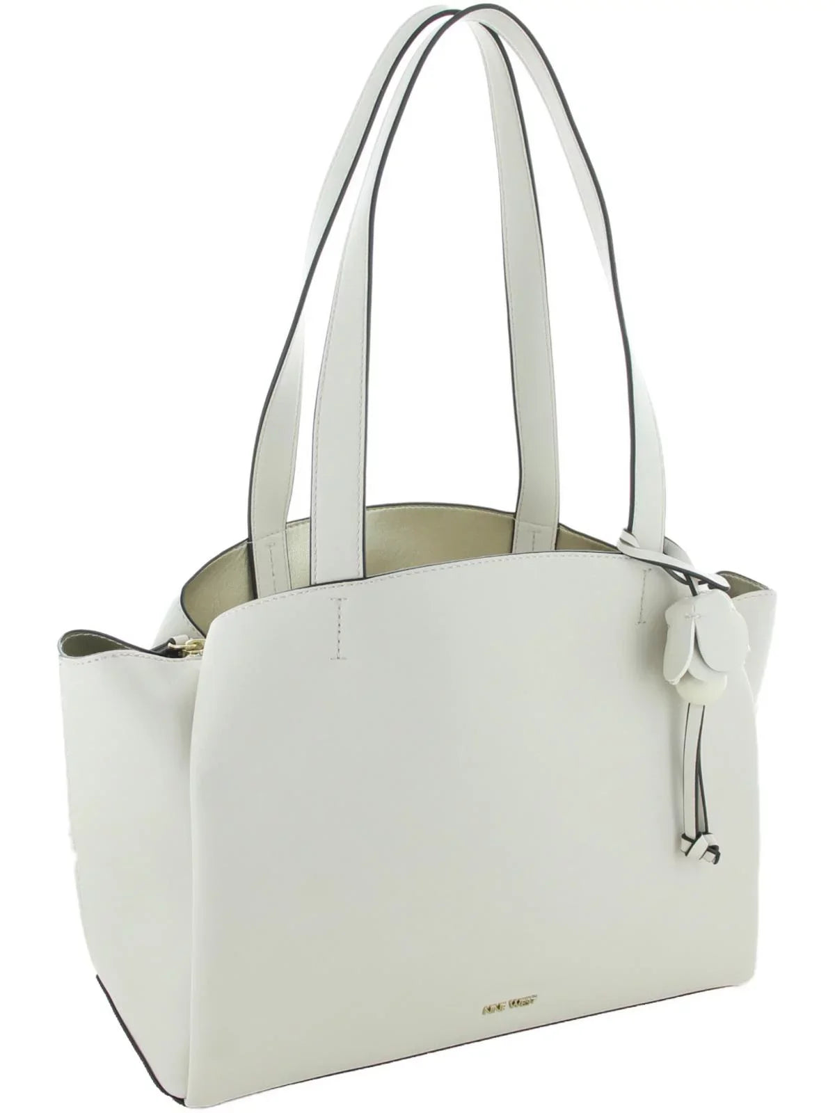 Satchel Nine Handbag Medium Leather Mariele Womens Ivory West Faux East/West
