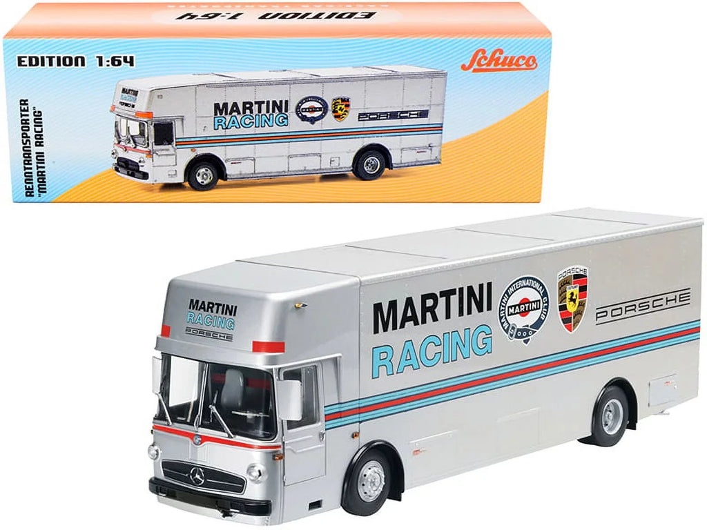 1/64 with Stripes Silver Mercedes by Benz Diecast Model Race Schuco Racing" "Martini Transporter Car