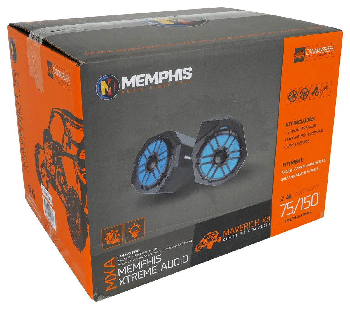 Am 2017+ CANAMX365FE Speakers+Amp X3 (2) For Memphis Can Tower Speakers+Pods+LED