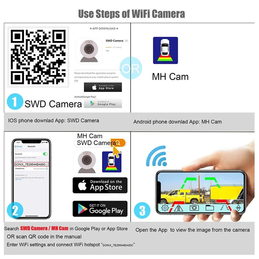 Battery High-Capacity Magnetic Backup WiFi Wireless, Front/Rear View 9600mAh Camera, JahyShow