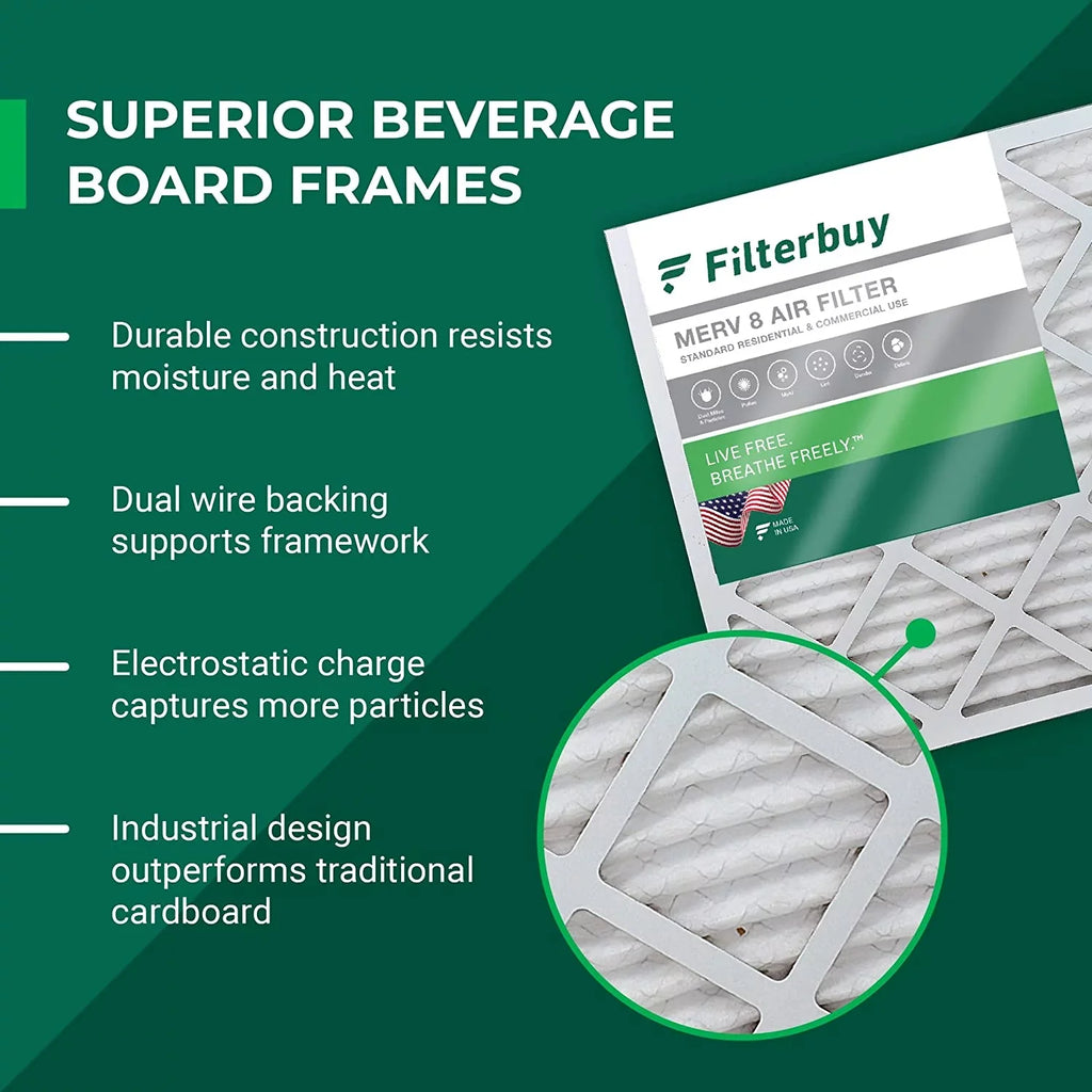for HVAC MERV FILXXCAR0024 24x25x5 8 Air Filterbuy AC Filters Pleated Furnace (2-Pack) Carrier