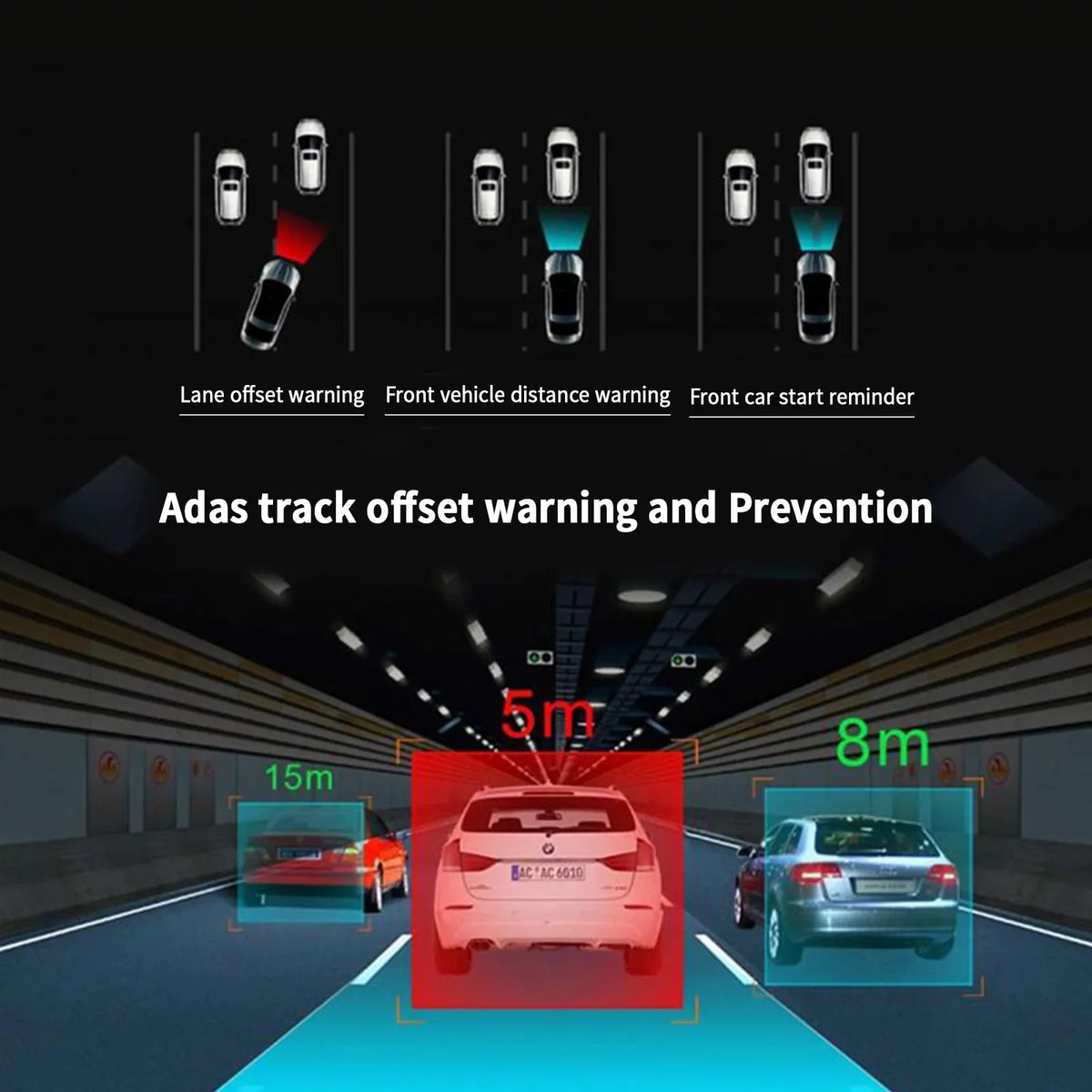 Player G-sensor Recording Dash Detection Android Cam Cycle Motion ADAS USB DVR