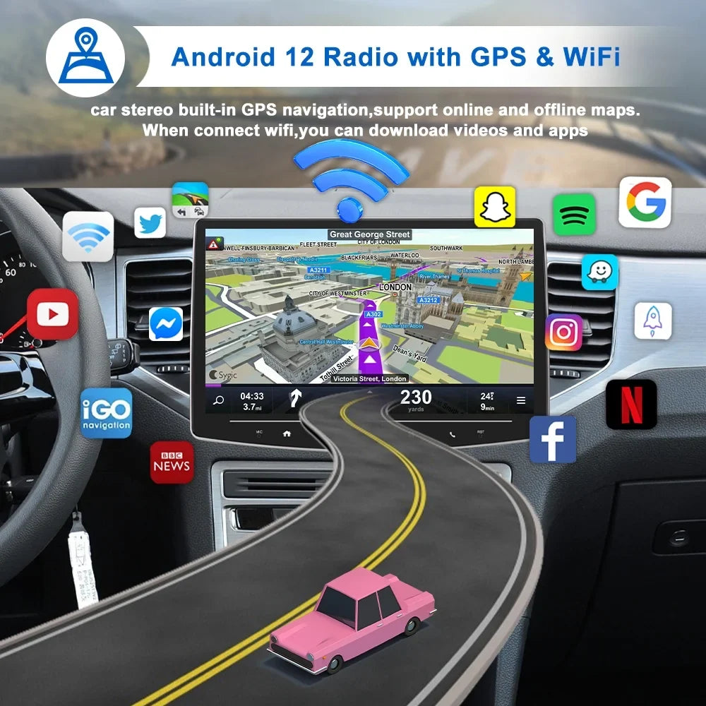 including FM Carplay Auto Touch Player Camera Inch Car Bluetooth Receiver with Stereo Reversing Multimedia AHD USB Din Link Single 10 Radio Mirror 1 HD USB Audio Screen Android