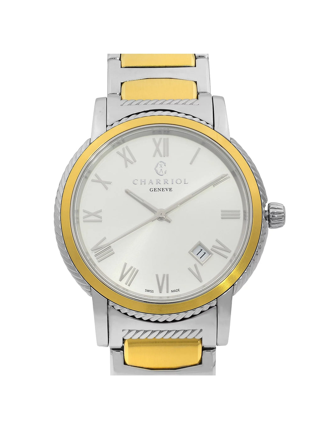 P40SY2.931.001 Watch Dial Steel Silver Unisex Two Charriol Pre-Owned Tone Parisii Quartz