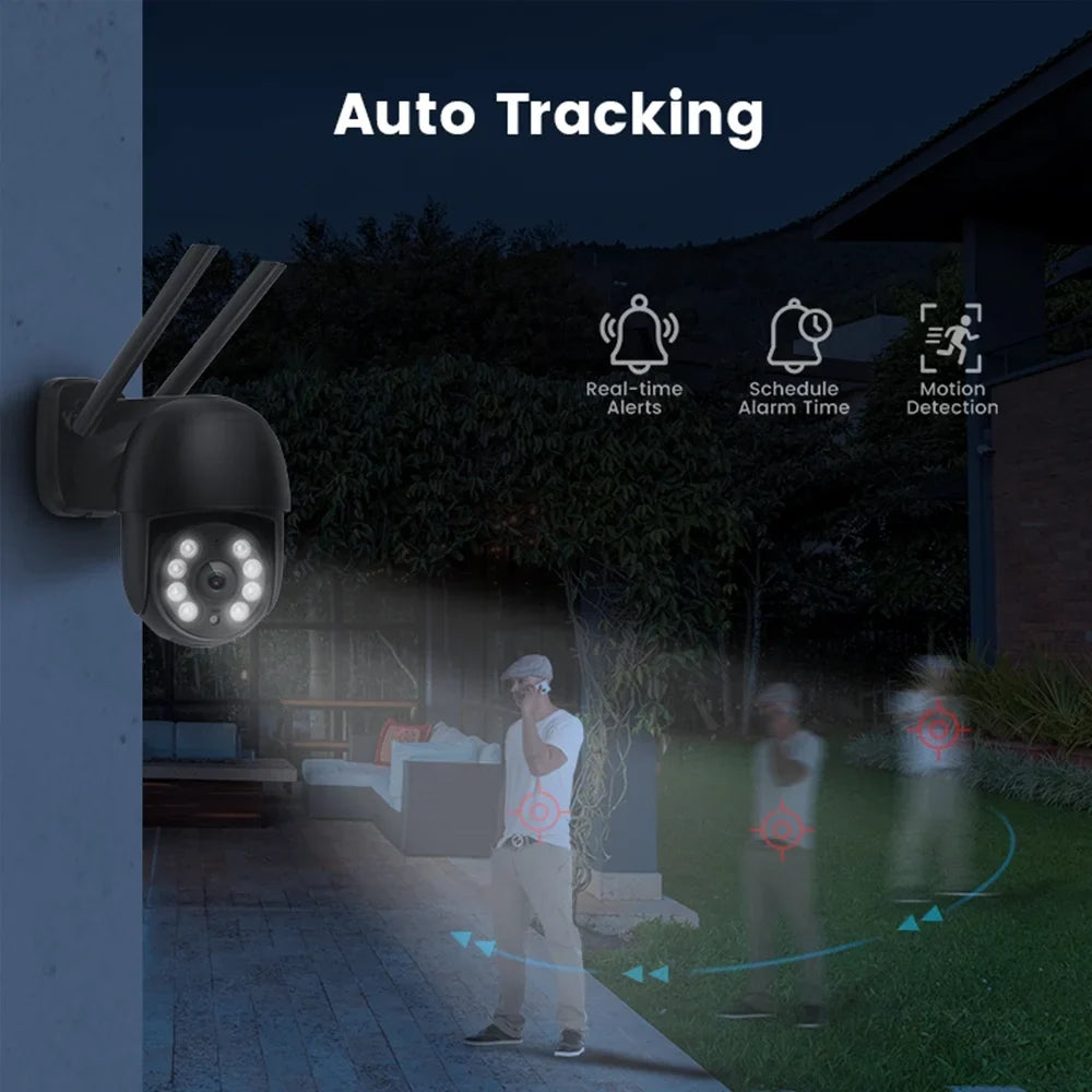 Camera 4MP Cameras with Wifi Pan/Tilt and exterior, Multi-Platform 2-Way Full Night LISUEYNE for Color Security Surveillance 2.4G Siren, Vision, Audio, Motion Wireless Detection
