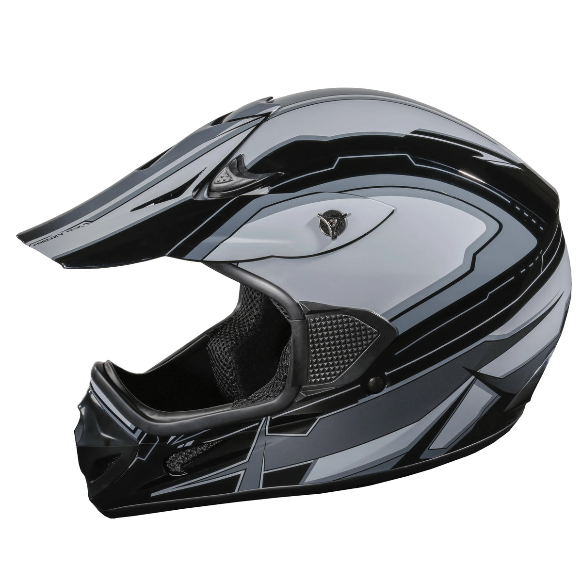 DOT MX Adult Black-Grey, XL Approved, FRENZY Helmet,