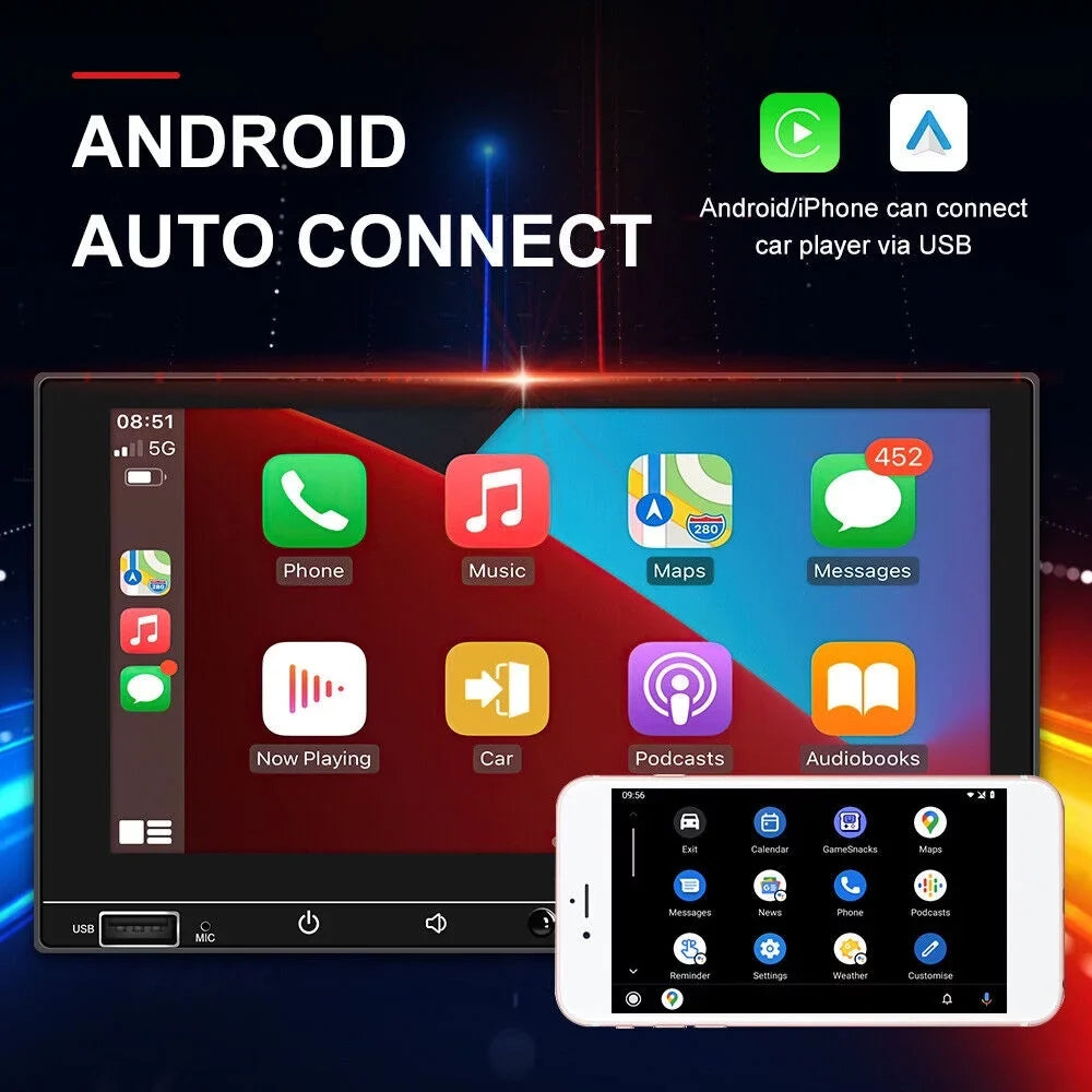 Carplay MP5 Link Screen, KingFurt Radio, with Play Camera Android Mirror 7" HD Stereo FM Car & Auto