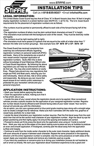 Letters & Personal for PWC Navy/Gold & Numbers Custom Watercraft Registration Identification Alpha-Numeric Stickers Techtron Kit 3" STIFFIE Decals Boats Marine