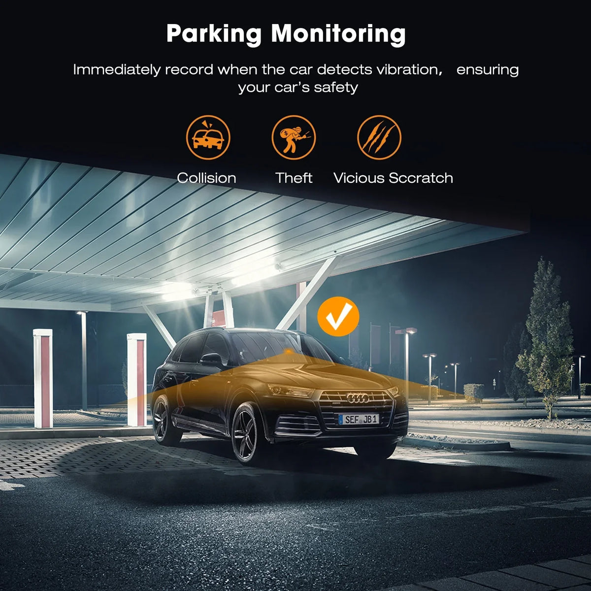 Wide Parking LCD Cam TOGUARD WDR, Mode, 2" Dash Cam,4K Car Front Vision, Angle, Dash Night GPS, Camera Screen with G-Sensor 170°
