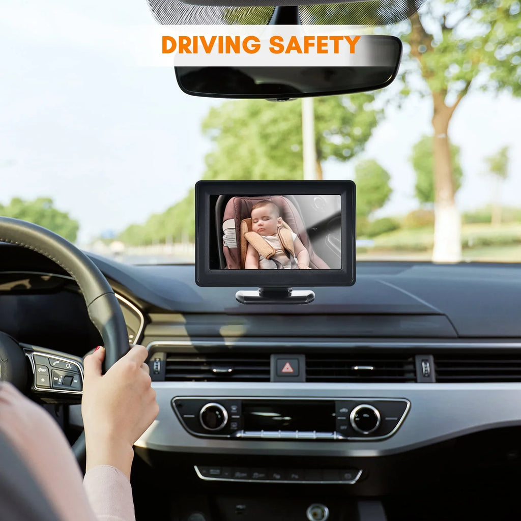 Rear Seat Mirror 4.3 Seat Night Car Mirror Inch Monitor Facing Easy Camera Baby moobody Car Baby Vision Monitor 150° Display for Wide View Baby 720P Car Camera Installation