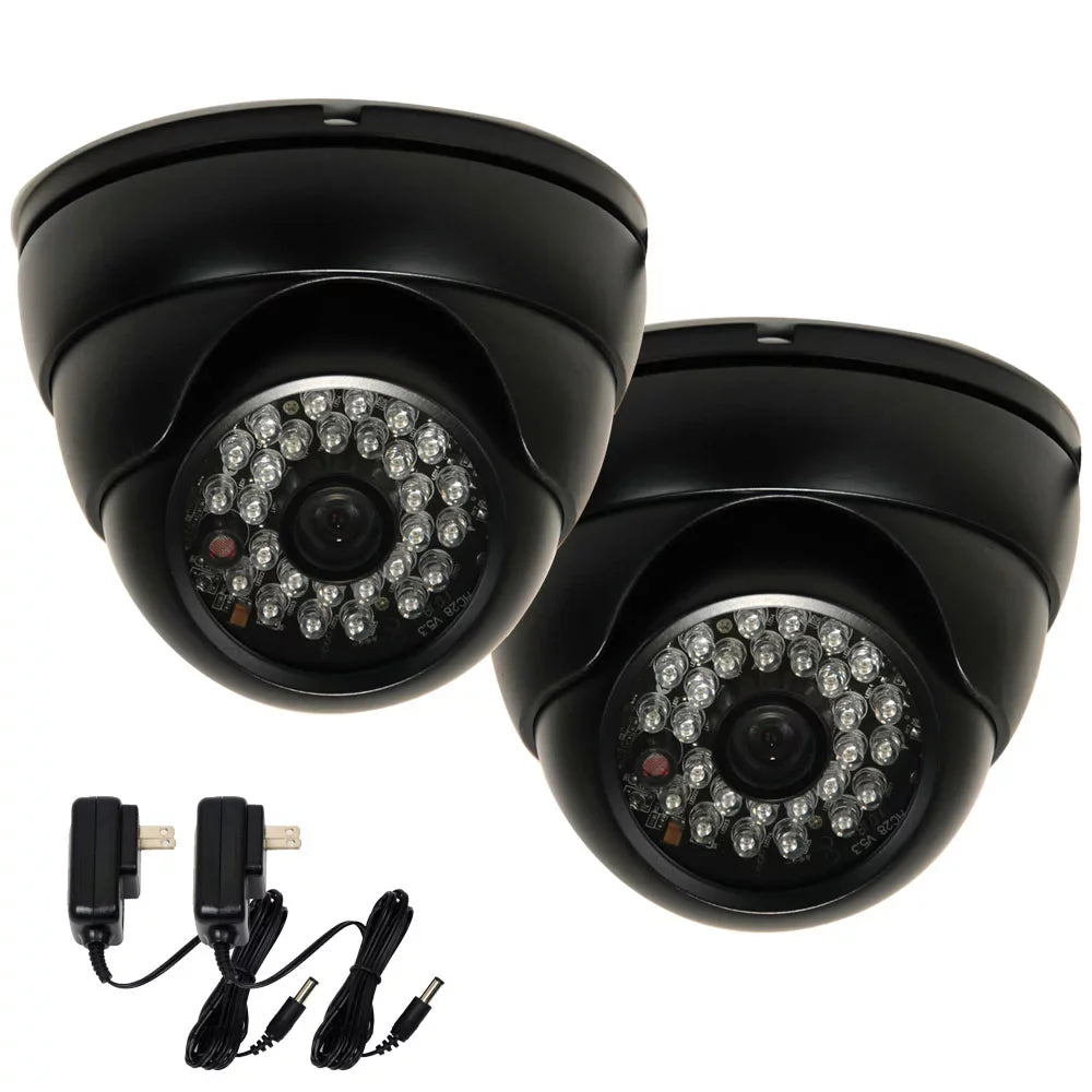 CCD VideoSecu bwi 2 Power Security Day Supply Night 3.6mm 2 600TVL Angle inch 1/3 Wide Pack IR Built-in with Effio Camera Lens