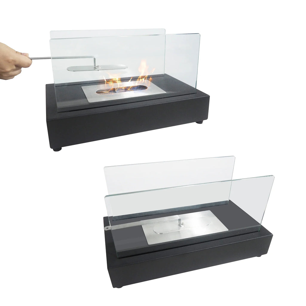 Ethanol exterior 13.98''L Tabletop with Metal x Bio Skypatio Fireplace x 8''H W 7.1'' Ventless Flame Guard