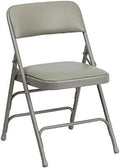 Vinyl Gray HERCULES Hinged 4 Double Triple Braced Chair Pack Curved Series & Folding Metal