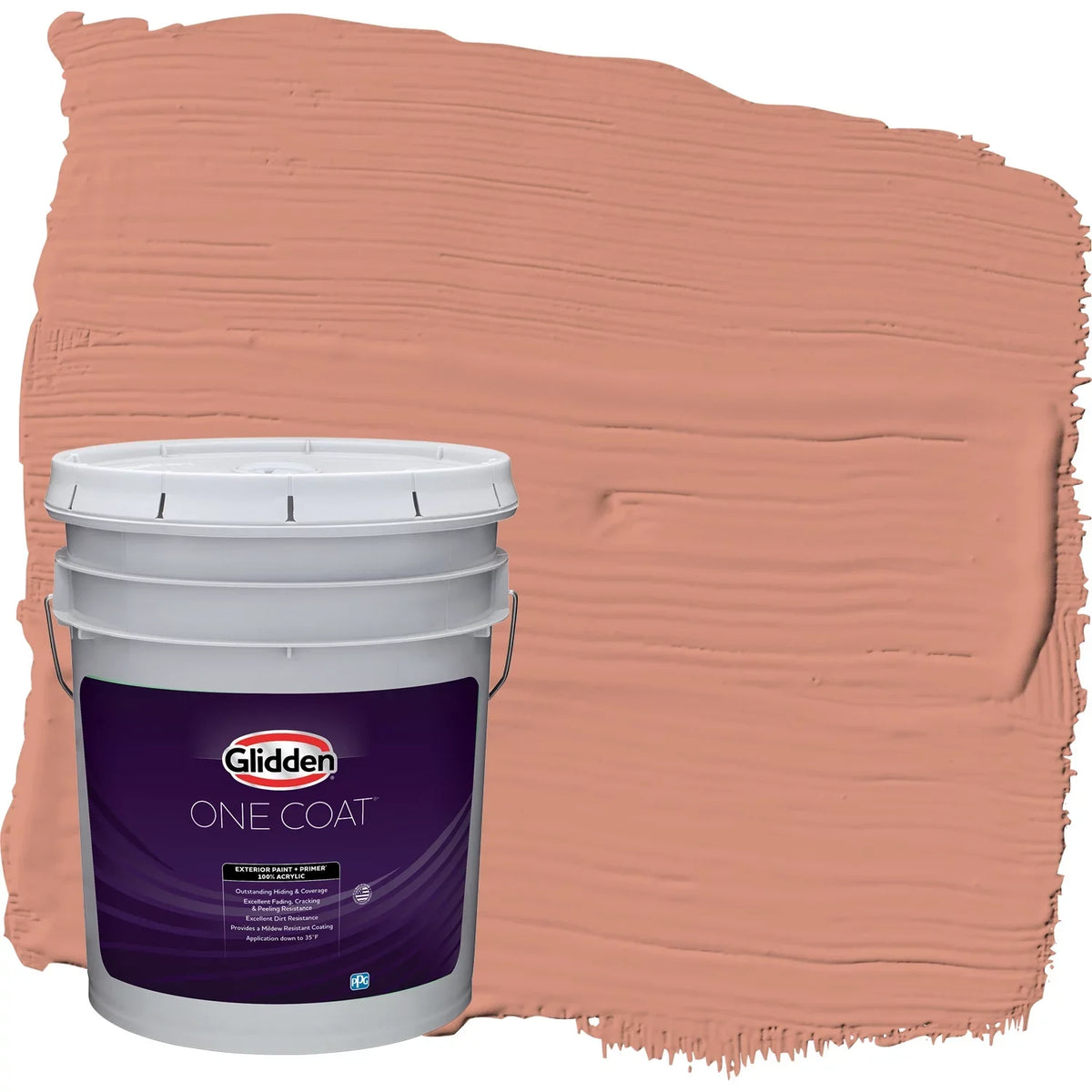5 Paint + Primer One Exterior Glidden Semi-Gloss, Gallons Orange Coat / Essential Orange,