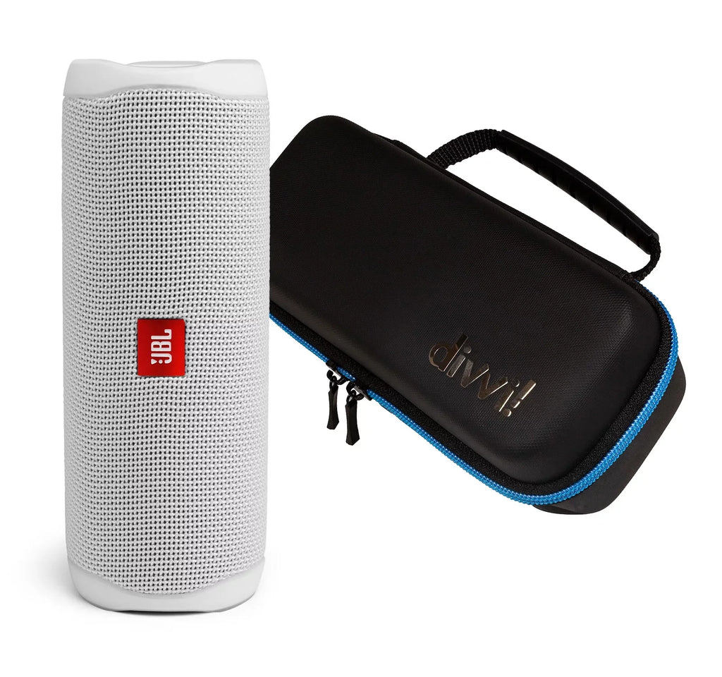 Portable JBL White 5 Bluetooth Hardshell w/divvi! Speaker Case Flip